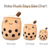 VHYHCY Cute Stuffed Boba Plush Bubble Tea Food Milk Cup Plushie Pillow , Soft Kawaii Hugging Plush Toys Gifts for Kids(Brown, 9.4 inch)