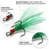 Fishing Round Bend Treble Hooks Black Nickel Hooks with Feather Dressed Fish Baits Tackle Accessory Size 6 50pcs