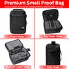 H5 Smell Proof Stash Box Set - Premium YKK Zippers - Odor Proof Dog Tested Bag Plus Smellproof Container, 4X Resealable Pouch Baggies, Strap, Combo Lock- Smell Proof Case/No Scent Travel Storage Bag