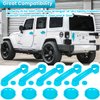 E-cowlboy Door Handle Cover Inserts+Tailgate Handle Cover+Recess Guard for 2007-2018 Jeep Wrangler JK JKU Sports Sahara Freedom Rubicon Unlimited Exterior Accessories (Light Blue 15PCS)