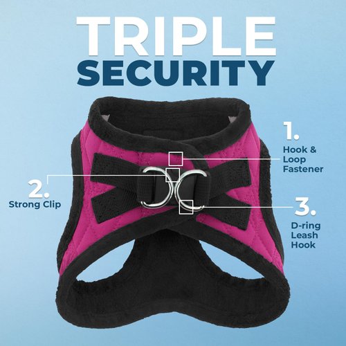 Voyager Step-In Plush Dog Harness – Soft Plush, Step In Vest Harness for Small and Medium Dogs by Best Pet Supplies - 1Fuchsia Corduroy, M (Chest: 16 - 18")