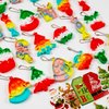 AMUHUA Christmas Party Favors for Kids - 24 Pack Mini Pop Fidget Keychain with Gift Cards for Toddler Kids Classroom Gifts Christmas Stocking Stuffers Gifts, Christmas Treats Goodies