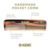 Kent A OT Double Tooth Hair Pocket Comb, Small Fine/Wide Tooth Comb For Hair, Beard and Mustache, Coarse/Fine Hair Grooming Comb for Men, Women and Kids. Saw Cut Hand Polished. Handmade in England