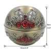Honoro Windproof Ashtray with Lid for Outdoor and Indoor Use,Metal Portable Cigarette Ashtray,Ball Ashtray,Red Rose,Bronze