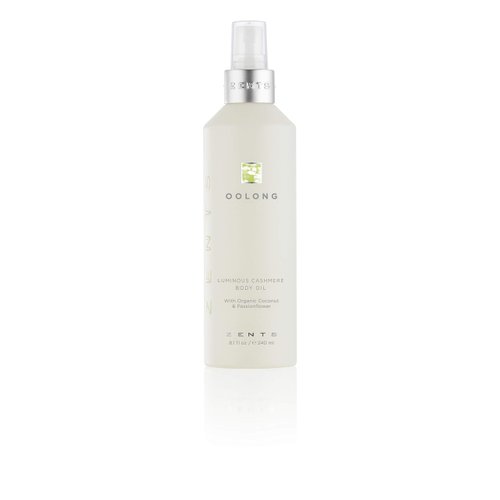 Zents Luminous Cashmere Body Oil (Oolong Fragrance), Soften and Moisturize Skin with Vitamin E and Organic Coconut Oil, 8 fl oz