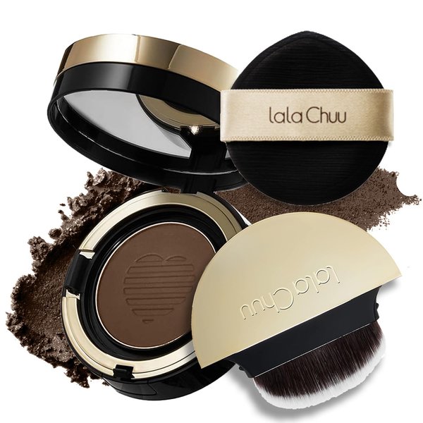 Lala Chuu Hairline Powder, the revolutionary solution for concealing hair loss instantly, Root Touch Up for Women & Men with Master Brush. Stain Proof for 100 hours 0.52 Ounce (Light Brown)