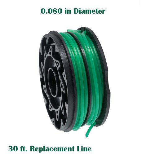 DF-080 Spool Trimmer Replacement Spools Compatible with Black Decker GH1000 GH1100 GH2000 Weed Eater String, DF-080 Spool Line Refills, Dual Line Edger Parts 30ft 0.080 inch (8 Pack spools)