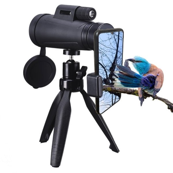 Monocular Telescope，Baacony HD Monocular for Adults with Smartphone Adapter & Tripod,Monocular Compact for Bird Watching Hiking Camping Hunting Wildlife Travel.(Black)