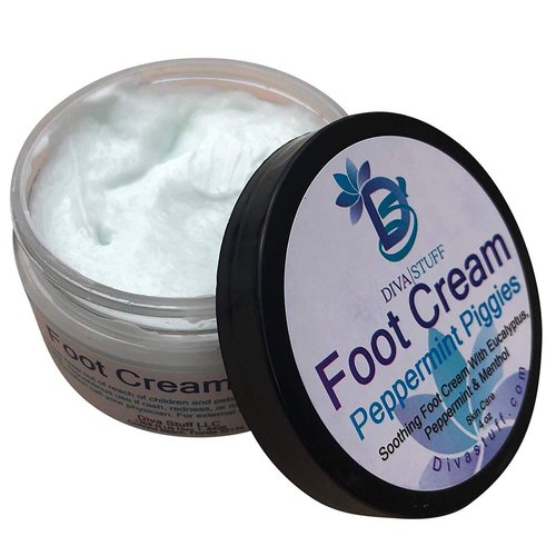 Diva Stuff Peppermint Piggies Soothing Foot Cream w/Eucalyptus, Peppermint & Menthol