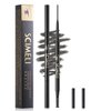 Eyebrow Pencil,2PCS Waterproof Retractable Micro Brow Pencil with Spoolie Brush,Ultra-Fine 1.5mm Tip Creat Smooth and Natural Looking Eyebrows.(#1 Black 2Pcs)