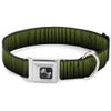 Dog Collar Seatbelt Buckle Vertical Stripes Transition Black Yellow 9 to 15 Inches 1.0 Inch Wide