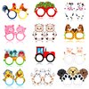 MDNHIO 36PCS Farm Barnyard Animal Party Favor 24PCS Tattoos 12PCS Paper Eyeglasses Themed Paper Photo Booth Props Birthday Party Decorations Dress Up Cute Style Funny Sunglasses Supplies Photography