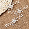 4 Pieces Pearl Hair Pins Bridal Hair Pins Wedding Pearl Rhinestones Headpiece Bride Hair Accessories for Women, Bride, Bridesmaid