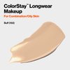 Revlon ColorStay Liquid Foundation for Combination & Oily Skin, Face Makeup Stocking Stuffers for Women, SPF 15, Medium-Full Coverage, Matte Finish, Buff (150), 1.0 Oz