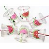 Watermelon Birthday Party Cups 12 oz Disposable Plastic Lids Straws (12 Count)