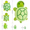 20 Pcs Turtle Family Resin Ornament Sea Turtle Models Statues Tortoise Decor Accessories Miniature Animal Decoration for Fairy Garden Micro Landscape Fish Tank Plant Bonsai Dollhouse (Green)