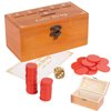 Extguds Wooden Penny Game,Coin Drop Game,Penny Coin Game Contains 50 Coins,Wooden Game Box and 1 Dice,a Fun Board Game to Interact with Family and Friends