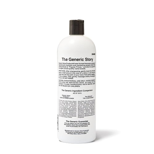 Generic Value Products Leave-In Conditioner, Sulfate Free, Paraben Free, Gluten free, Smoothes and Detangles Unruly Hair, Adds Moisture and Strength, Enhances Shine, 33.8 Oz