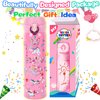 YOFUN Decorate Your Own Water Bottle with 11 Sheets of Unicorn Stickers & Glitter Gems, Craft Kit & Art Kit for Children, Gift for Girls Age 4 5 6 7 8 9 10 Years Old Kids, BPA Free Insulated (Pink)