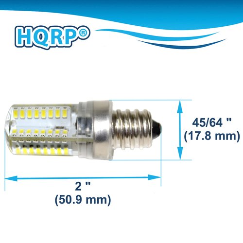 HQRP 2-Pack 7/16" 110V LED Light Bulbs Cool White Compatible with Brother LS-2125, LS-2125b, LS-2125i, LS-2129, LS-2130, LS-2150, LS-2160 Sewing Machine