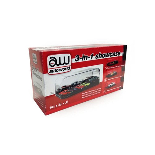 Auto World - 3 in 1 Display Case (Interchangeable Inserts) 10.5" x 5.5" x 3.75", 1:24 (AWDC004)