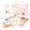 Baby Musical Instruments-Montessori Wooden Toys for Toddlers 1-3, 7-Piece Set of Neutral Colors Percussion Instruments Set with Modern Boho Xylophone for Kids Preschool Educational Birthday Gifts 3+