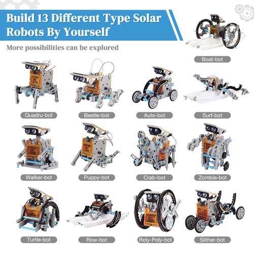 Nilez 13-in-1 Solar Robot Kit for Age 8-12 STEM Building Toys, Robotics Kit for Kids, DIY Education Science Learning Toy Birthday Gift Projetcs for Christmas 8 9 10 13 16 Years Old Boys Girls Teens