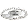 My Identity Doctor Medical Alert Bracelet for Women, Custom Engraved Medic ID, Steel 6mm O-Link Chain - White, Free ID Card | Wrist Size 7.5 Inch