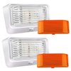 BlueFire Super Bright LED RV Porch Light RV Exterior Lights Porch Utility Light 12V Replacment Light with ON/OFF Switch, Clear and Amber Removable Lens for RV, Trailer, Camper (2 Pack)