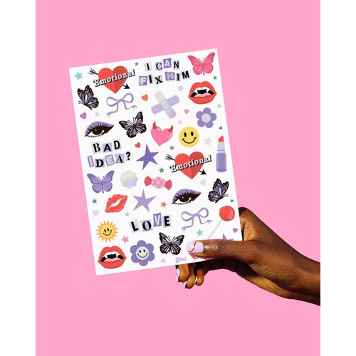 xo, Fetti Purple Butterfly Party Temporary Tattoos - 64 Styles | Bachelorette Tattoo Favors, Birthday Girl Accessory, Concert Party Decorations, Rave Supplies, Festival