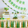 4P Sage-Green Beige-Mint Gold Foil Fringe Metallic Tassel Garland Banner, Tassels Banner Streamers for Parade Floats, Bachelorette, Wedding, Birthday, Christmas, Bridal/Baby Shower Party Decorations