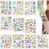 10 Sheets Hawaiian Temporary Tattoos Waterproof Hawaiian Themed Sticker with Palm Tree Pineapple Tropical Beach Party Supplies Summer Party Favors for Birthday Party Summer Decoration
