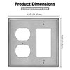 [2 Pack] BESTTEN 2-Gang Combination Metal Wall Plate with Protective Film, 1-Duplex/1-Decor, Corrosion-Resistant Stainless Steel Outlet and Switch Cover, Standard Size, Brushed Finish