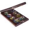 VAMSLOVE Wooden Mancala Board Game with Magnetic Lock / 48+8 Extra Multi Color Glass Stones, Folding Mancala Set for 2 Player, 6 Age and Up (Instructions Included)