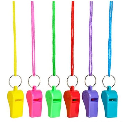 24 Whistle For Kids,Neon Whistle Necklace, Bulk Party Whistles 24 Pack Great Party Favor, Goody Bag Filler,