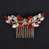 Sppry Rhinestone Hair Comb - Sparkly Hair Accessory for Bridal Women in Wedding Party(Red-Gold)