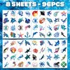 96 PCS Ocean Temporary Tattoos Themed Birthday Party Decorations Favors Supplies Décor Under The Sea Turtle Blue Die Cut Tattoo Stickers Gifts For Game Boys Girls Classroom School Prizes Reward