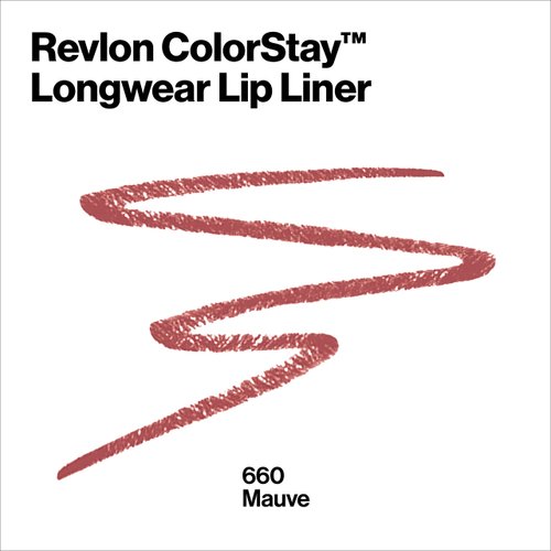 Revlon ColorStay Lip Liner, Lip Makeup Stocking Stuffers for Women, With Built-In Sharpener, Longwear Rich Lip Colors, 660 Mauve, 0.01 oz