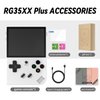RG35XX Plus Retro Video Handheld Game Console Linux System 3.5 in IPS Screen Built-in 3300mAH Battery 64G TF Card Preinstalled 5500 Classic Games(RG35XX Plus White New)