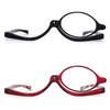 JM 2 Pairs Makeup Reading Glasses Magnifying Flip Down Cosmetic Readers for Women +1.5