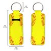 Baxinh Chapsticks Holder for Lipstick, Lip Balm Gloss Holder for Women Lippy Clip Chapstick Keychain with Softball Pattern