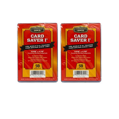 Cardboard Gold Card Saver 1-100 Count - Semi Rigid Card Holder, Trading Card Protectors - PSA-Approved Cardsaver for Baseball, Trading, Sports Cards - Card Sleeves, Binder, & Storage Box Compatible