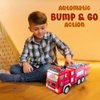 Zetz Brands Fire Truck Toy for Boys, Girls, Kids, w/ 4D LED Lights, Toddlers - Age 3+ Fire Engine Push Toy Car for Little Fireman Real Firetruck Siren Sound, Bump & Go – Ideal Birthday