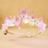 Yean Light up Butterfly Fairy Headband Pearl Princess Tiara LED Crystal Festival Hair Accessories for Women and Girls