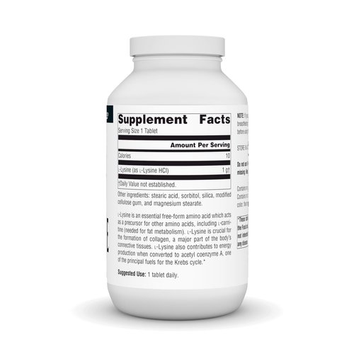 Source Naturals L-Lysine Free Form, 1000 mg - Amino Acid Supplement Supports Energy Formation & Collagen - 200 Tablets