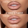 VavaSans Matte Lip Liner Mechanical Pencil Ultra-Blendable Brown and Nude Dual Ended Two Color Retractable Lipliner Pigmented Smooth Creamy Textured Waterproof Smudge Proof Long Lasting Makeup