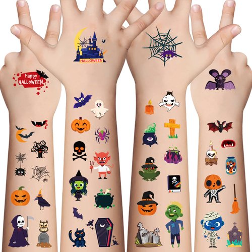 Halloween Temporary Tattoos for Kids - 360 Pieces Bulk Halloween Trick or Treat Fake Tattoos for ...