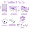 13 in 1 Purple Gift Office Supplies Set, Purple Stapler and Tape Dispenser Desk Accessories for Women with Stapler,Tape Dispenser,1000 Staple,Pen Holder,Staple Remover,Clip,Ruler,Scissor, Tab,Tape,Pen