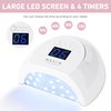 BOLASEN Professional Gel UV Nail Lamp with Metal Base, True 80W LED Nail Dryer for Gel Polish, UV Light for Gel Nails, Fast Curing Lamp with 4 Timers, Auto Sensor, LED Display, i2 Plus (Plug-in White)