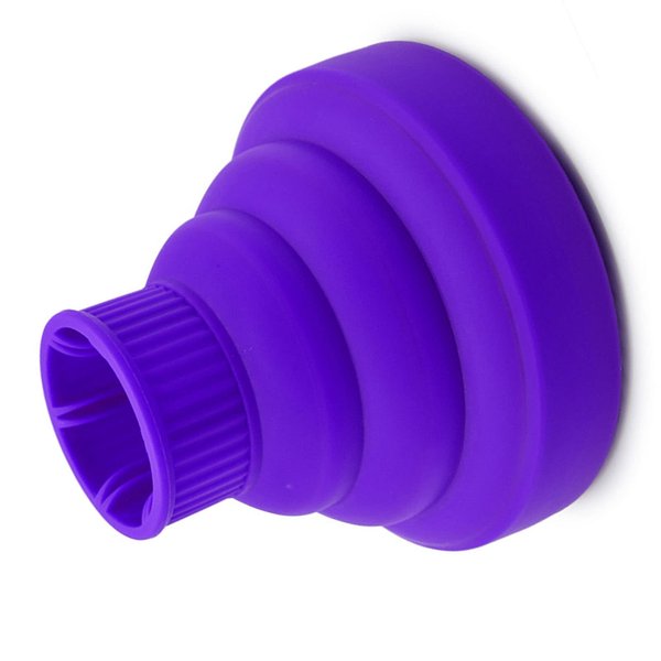 Universal Collapsible Hair Dryer Diffuser, Silicone Blow Dryer Diffuser Attachment Portable Travel Hair Dryer Diffuser for Home Hair Salon, Suitable for Nozzle 1.4 in to 2 in (Purple)